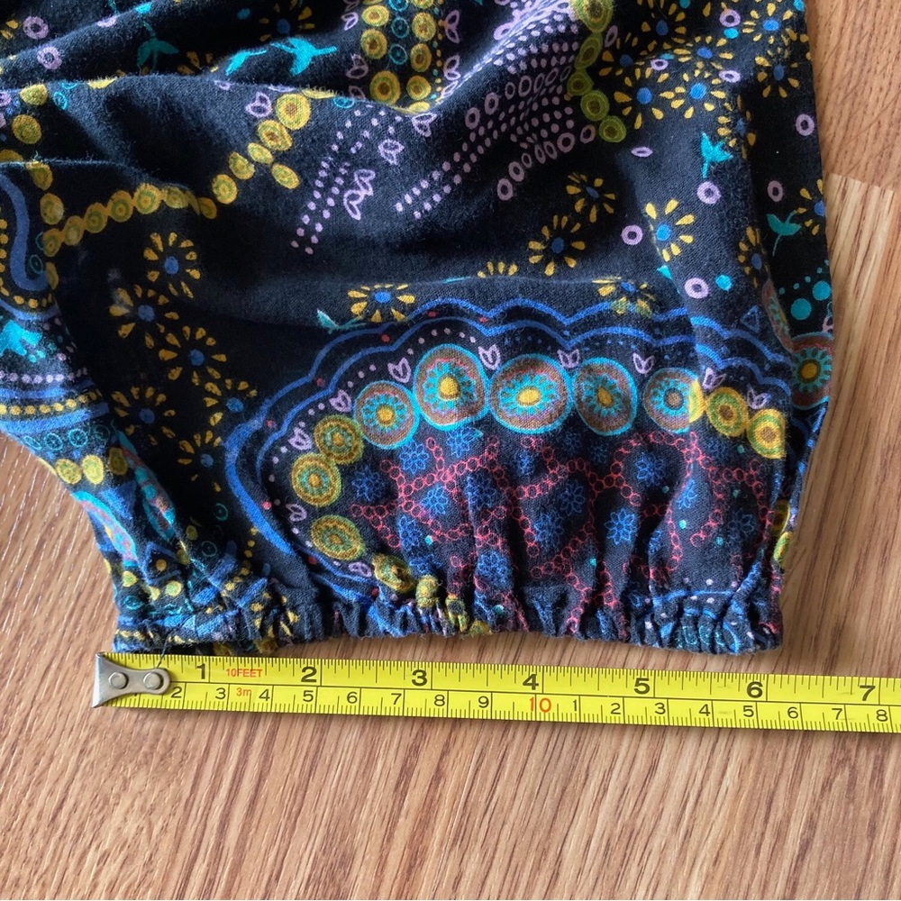 **GIVEAWAY** Paisley Print Bali Yoga Pants with Shirred Waist Size L Boho - Picture 13 of 14